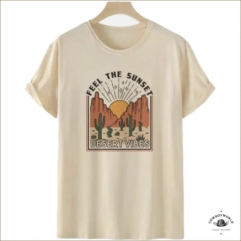 T-Shirt Western Cactus Sunset