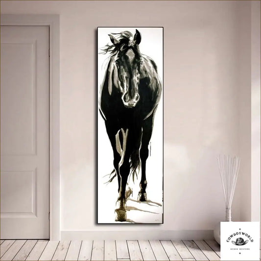 Tableau Western Cheval Noir