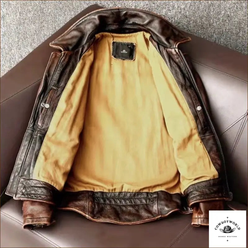 Veste Cowboy en Cuir Homme