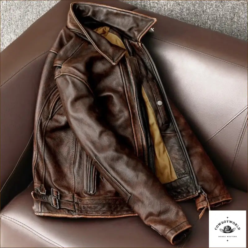 Veste Cowboy en Cuir Homme