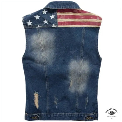 Veste en Jean Drapeau USA