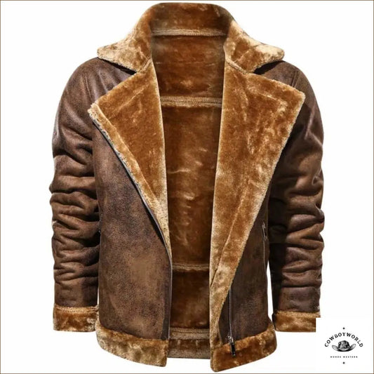 Veste Homme Style Western Col Fourrure