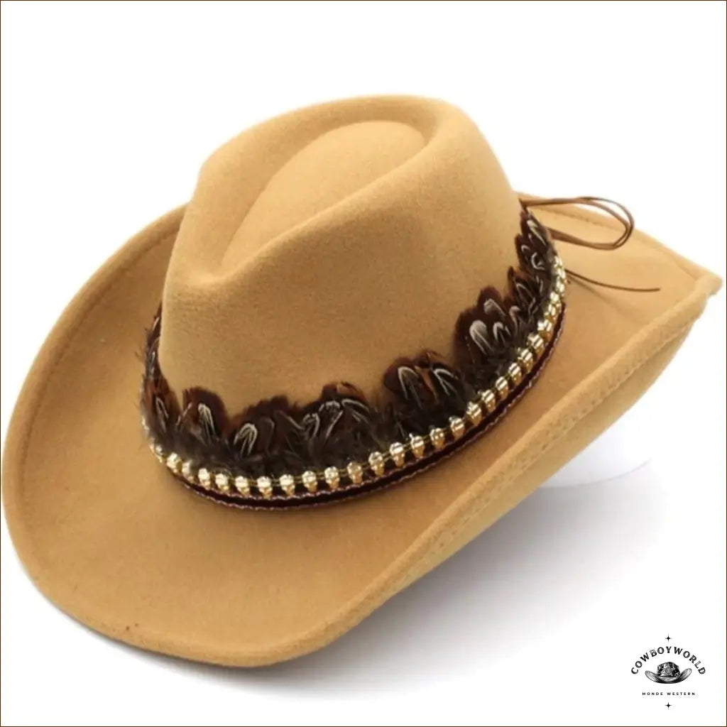 Chapeau Country Avec Plumes