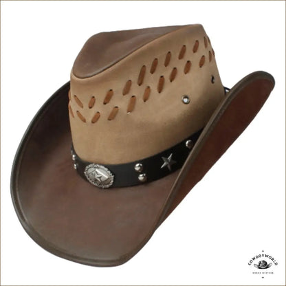 Chapeau de Cowboy Cuir Marron