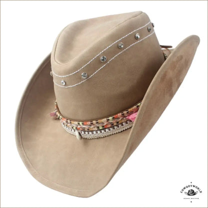 Chapeau de Cowboy en Cuir Pour Femme