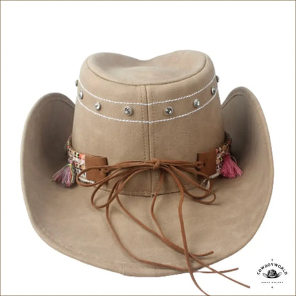 Chapeau de Cowboy en Cuir Pour Femme